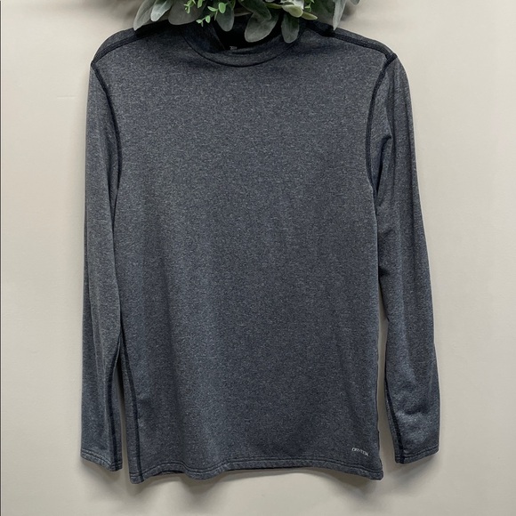 NWOT Tek Gear DryTek Long Sleeve Mock Neck Gray Marled Performance Top S - Picture 1 of 15